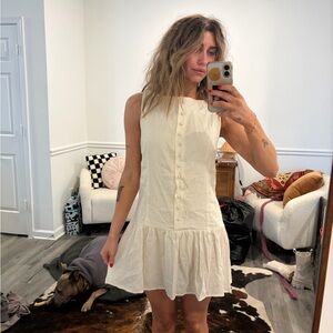 Zara Cream Button-Front Mini Dress